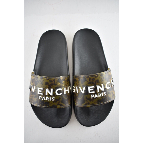 Givenchy Marble Effect Black Yellow Logo Slide On Pool Sandal Flip Flop Flat 35 - Picture 7 of 12